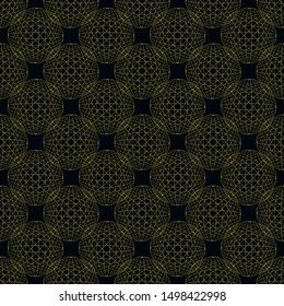 Yellow seamless pattern on black background.
