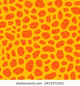 Yellow seamless pattern with orange  pebbles