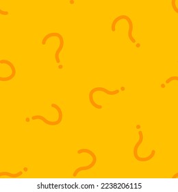 Yellow seamless pattern with orange question mark