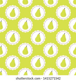 Yellow seamless pattern with pears