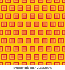 Yellow seamless pattern with pink and orange squares.