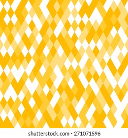 Yellow Seamless Pattern with Random Colored Mosaic. Vector geometric Texture.