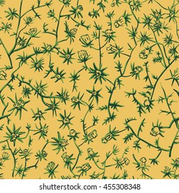 yellow seamless pattern with spines