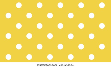 Yellow seamless pattern with white polka dots