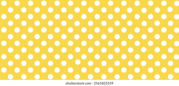 Yellow seamless pattern with white polka dots