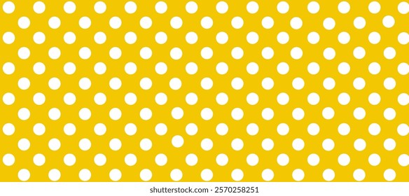 Yellow seamless pattern with white polka dots