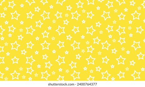 Yellow seamless pattern with white stars