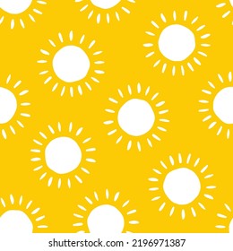 Yellow seamless pattern with white suns.