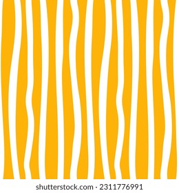 Yellow seamless pattern with white wavy lines