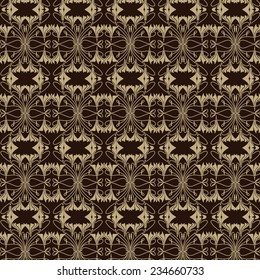 yellow Seamless patterns on black background.