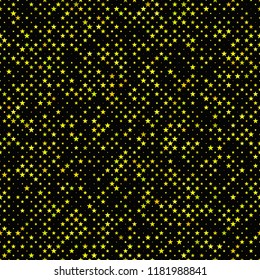Yellow seamless pentagram star pattern background - vector design