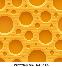 Yellow seamless plastic background with holes. Vector illustration