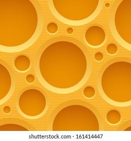 Yellow seamless plastic background with holes. Vector illustration