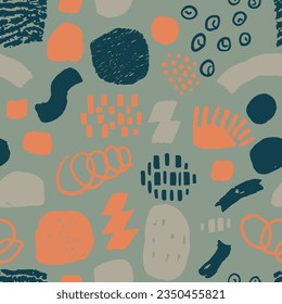 Tapa de plantilla retro redondeada amarilla sin foco. Green Endless Trend Beauty Surface, Seamless Design. Espectáculo de Ilustración Moderna de Verano Púrpura Sin Marea