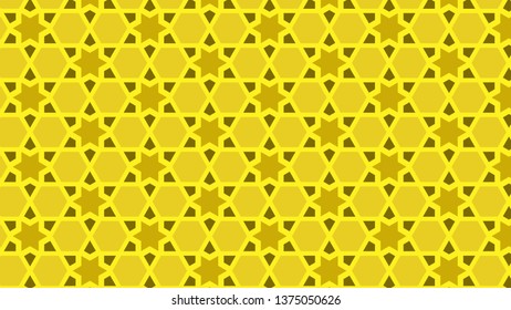 Yellow Seamless Star Pattern Illustration