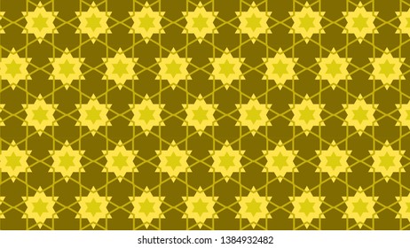 Yellow Seamless Stars Background Pattern Vector Art