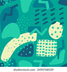 Gelbe nahtlose Sommer Hand gezeichnet Set Verpackung. Lila nahtlose Grunge Beauty Illustration, nahtlose Vektorgrafik. Bunte wiederholte Dekoration Klassischer Textildruck