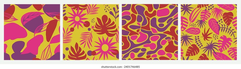 Yellow Seamless Summer Isolated Fabrics Background. White Endless Nature Spring Element, Seamless Design. Dark Continuous Fashion Natural Leaves Vector. 