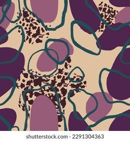 Acondicionamiento de ilustraciones de verano retro sin foco amarillo. Ornamento Decorativo Infinito Púrpura, Sensación De Sensación. Vector de líneas de moda repetitivo vibrante