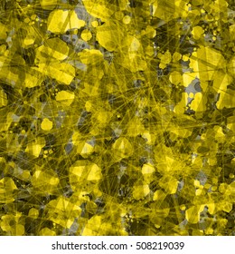 Yellow seamless texture. Straight lines pattern over spots background. 