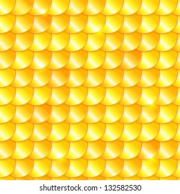Yellow seamless vector fish skin