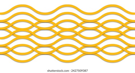 Yellow seamless and wave line pattern background design illustration. Vector illustration. Abstract background. Japanese style concept.