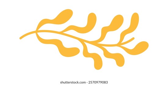 Yellow seaweed underwater plant twig