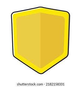 Yellow Secure shield icons vector illustration isolated on white background. Flat design