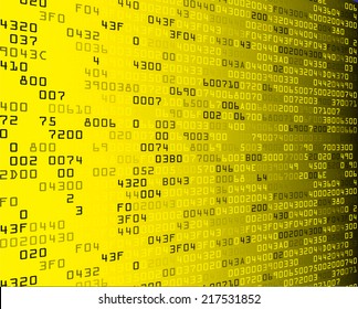 Yellow security background with HEX-code. Vector illustration