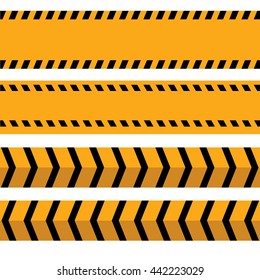 Yellow security warning tapes set. danger tape set