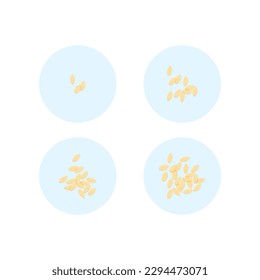 Yellow seeds on a blue circle