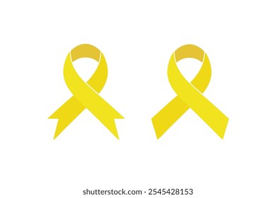 Yellow September Ribbon Vector EPS. Yellow September is symbolized by a yellow ribbon.