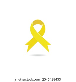 Yellow September Ribbon Vector EPS. Yellow September is symbolized by a yellow ribbon.