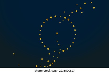 Gelbe Sequin Happy Vektor Black Hintergrund. Modernes Regenbanner. Golden Polka Glamour Card. Staubdurchsichtige Illustration.