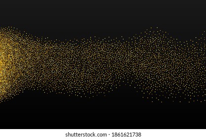 Fondo transparente de la secuencia amarilla. Fondo Círculo del Glamour. Postal moderna de Confetti de oro. Invitación a la fiesta de espuma.