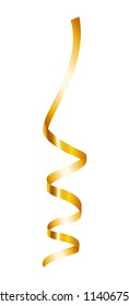 Yellow serpentine ribbon mockup. Realistic illustration of yellow serpentine ribbon vector mockup for web design isolated on white background