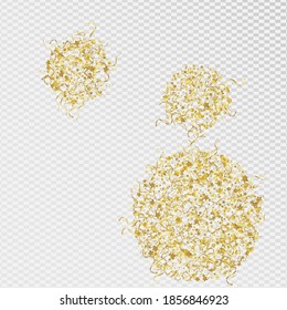Fondo Transparente Del Vector De Swirl Serpentino Amarillo. Cae La Planta Confetti. Afiche de papel espiral. Ilustración Resumen de Oro.