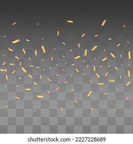 Yellow Serpentine Vector Transparent Background. Bright Stroke Festive Illustration. Glitter Holiday Postcard. Brush Shiny Banner.