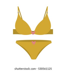 yellow set bikini with bow