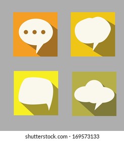 Yellow Set of speech flat design style