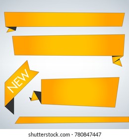 Yellow Set of web banners. Templates with place for text.