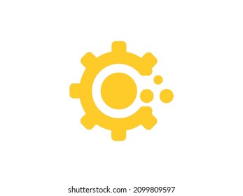 yellow settings icon. black settings icon. icon design 