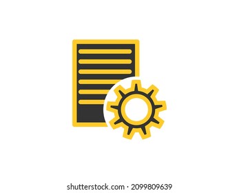 yellow settings icon. black settings icon. icon design 