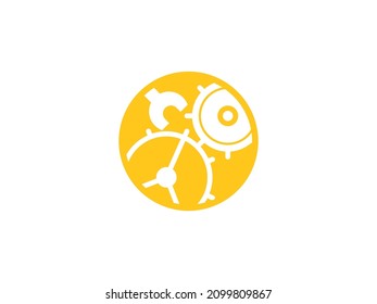 yellow settings icon. black settings icon. icon design 