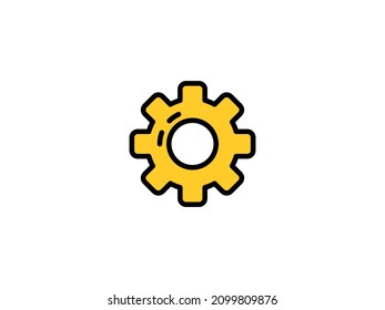 yellow settings icon. black settings icon. icon design 