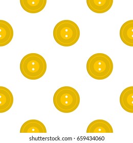 Yellow sewing button pattern seamless flat style for web vector illustration