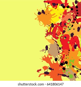 Yellow shades abstract blurred vector background with light lines 