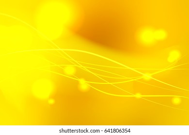 Yellow shades abstract blurred vector background with light lines 