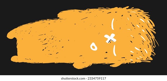 yellow shaggy monster with white eyes sleeping