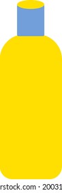 Champú amarillo, ilustración, vector sobre un fondo blanco.